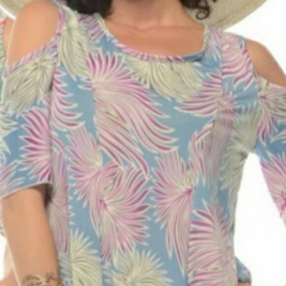 *LAST ONE* Floral Print Cold Shoulder Top - Picture 3 of 3